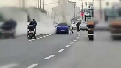 Seyir Halindeki Araç Alev Aldı!